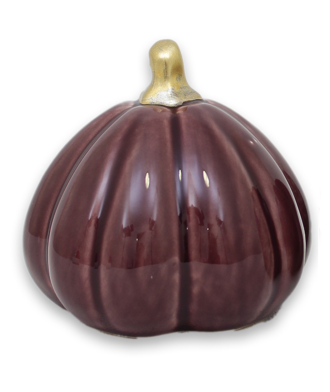 Pumpa aubergine stor toppig 9,5 cm keramik