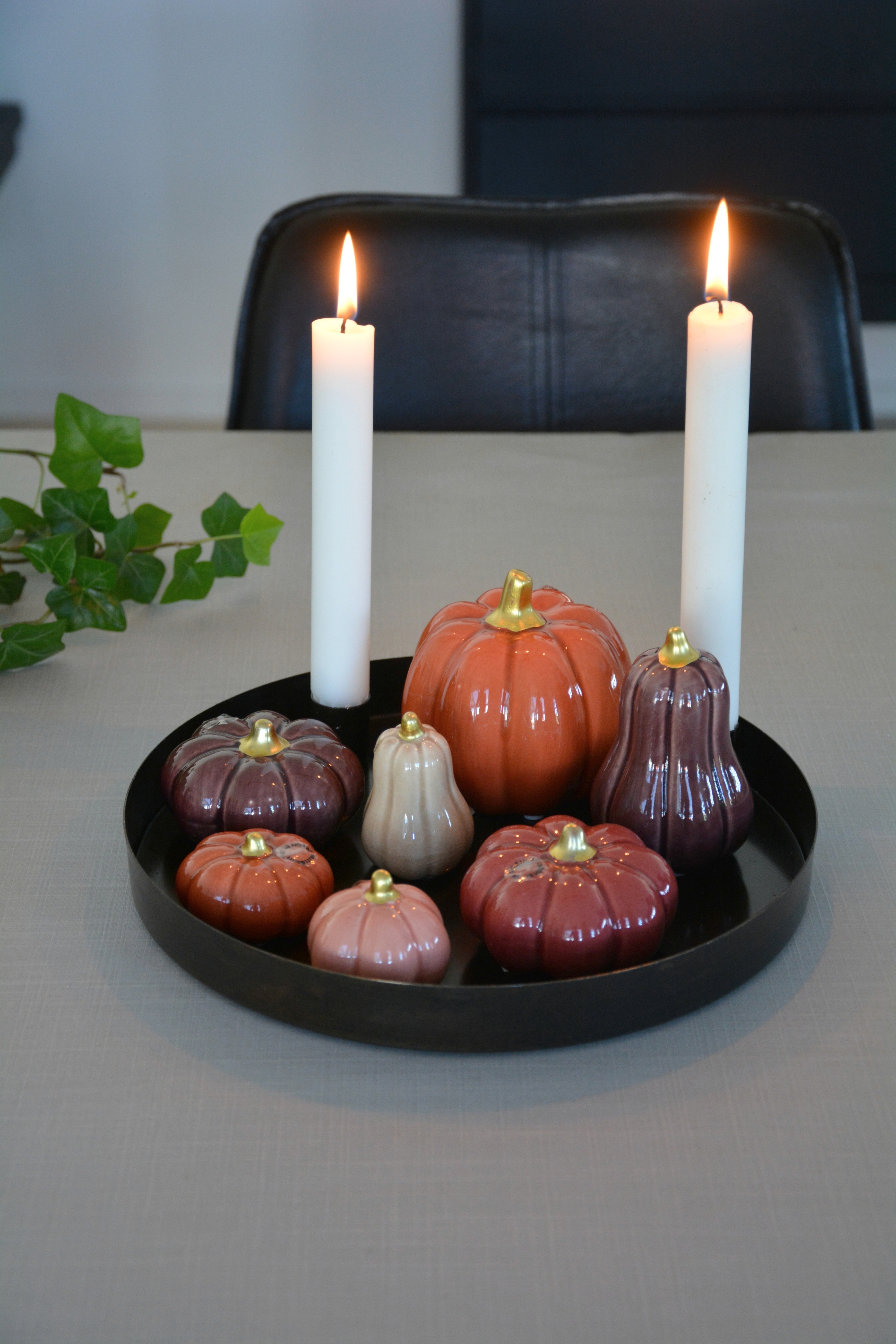 Pumpa aubergine mellan låg 7,5*4,8 cm keramik - 3