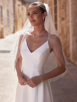 Slöja, glaspärlekant, 80 cm Lagervara
