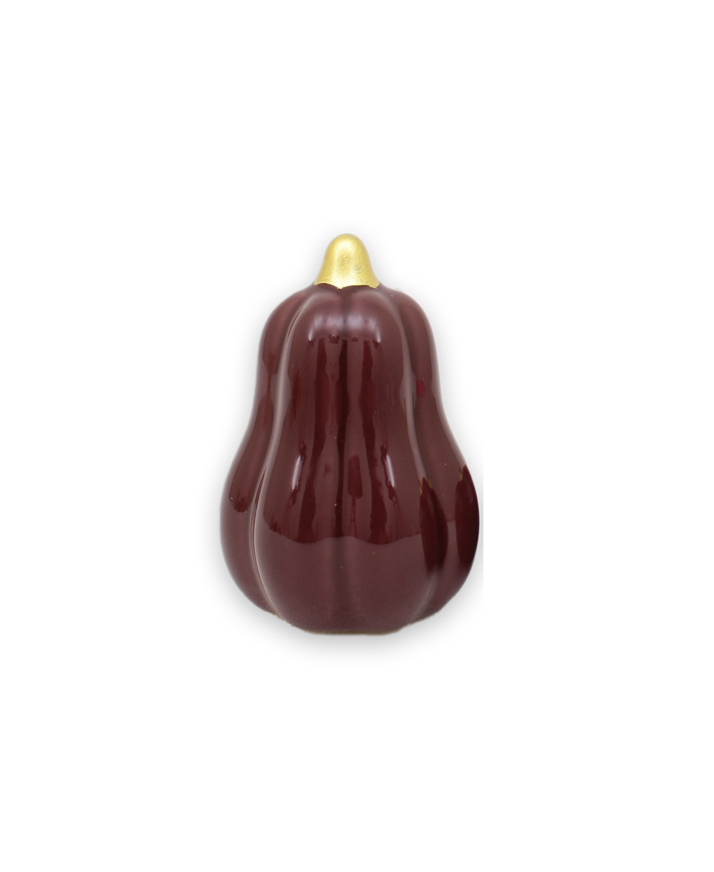 Pumpa aubergine liten hög 6 cm keramik