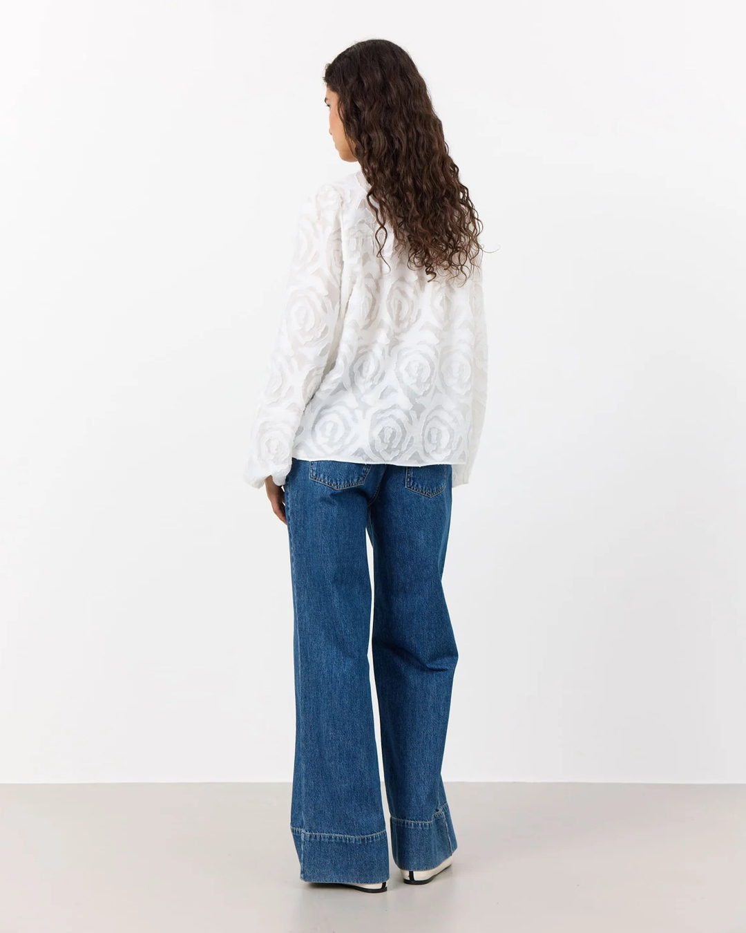 Blus Inga rosor offwhite - 4