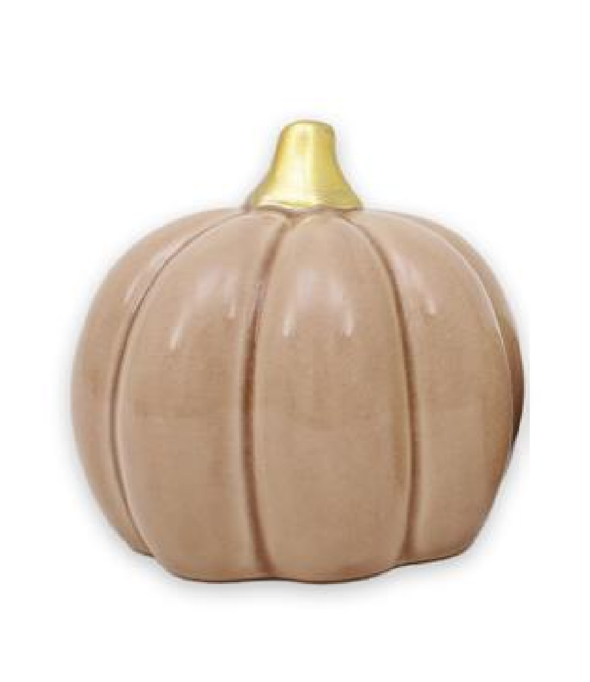 Pumpa beige stor rund 10 cm keramik
