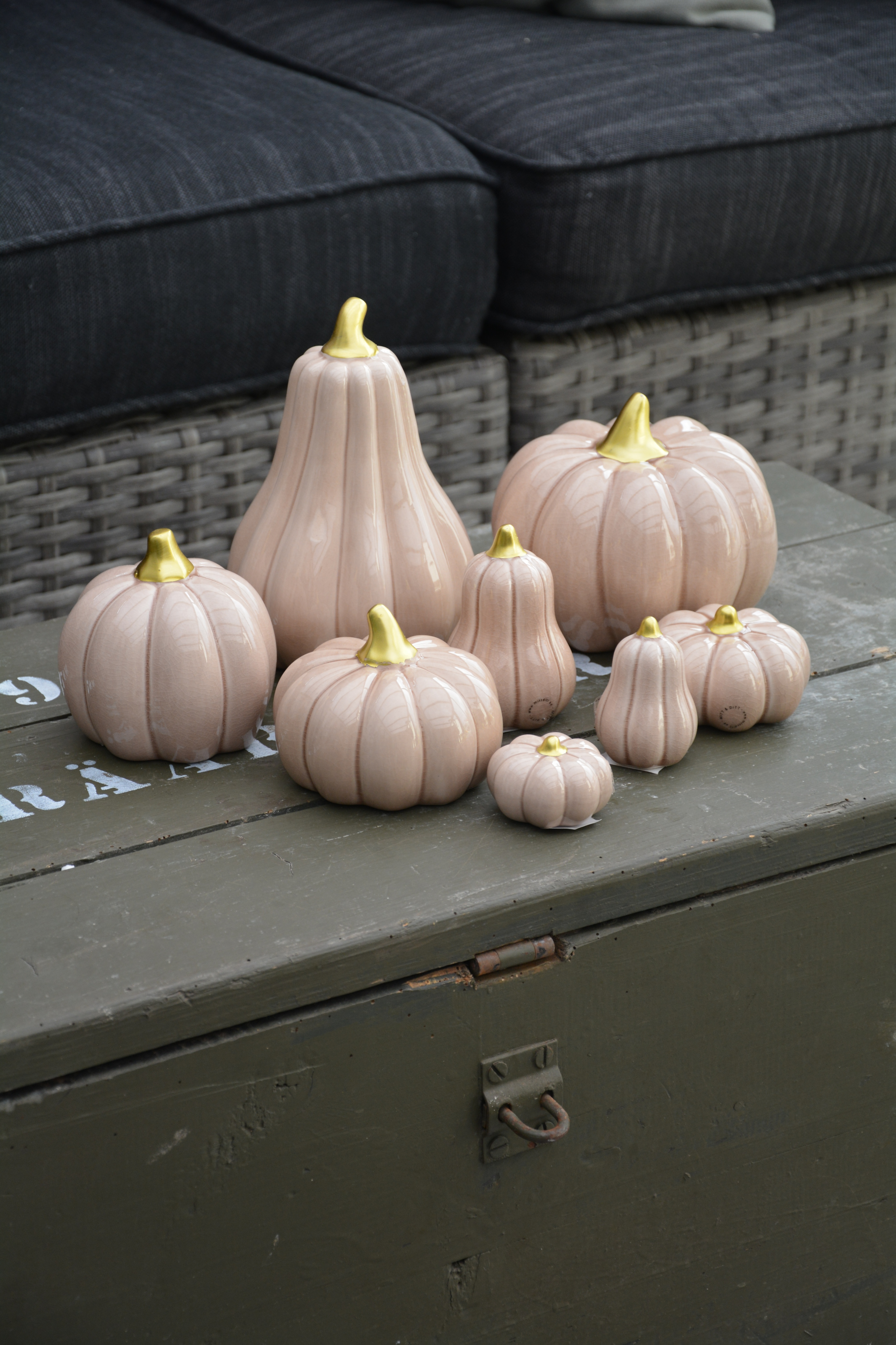 Pumpa beige mellan hög 9,2 cm keramik