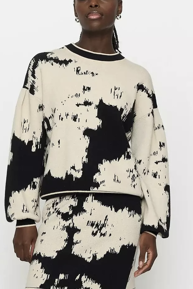 Soft Rebels -  Rogue Pattern Knit Jacquard Pattern Arctic Wolf