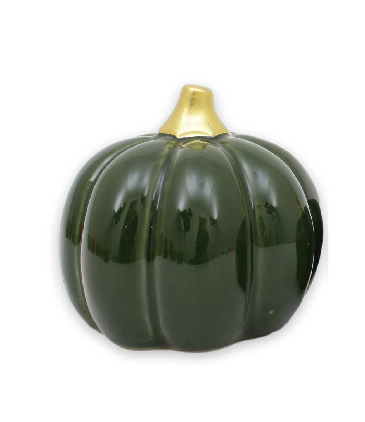 Pumpa grön stor rund 10 cm keramik