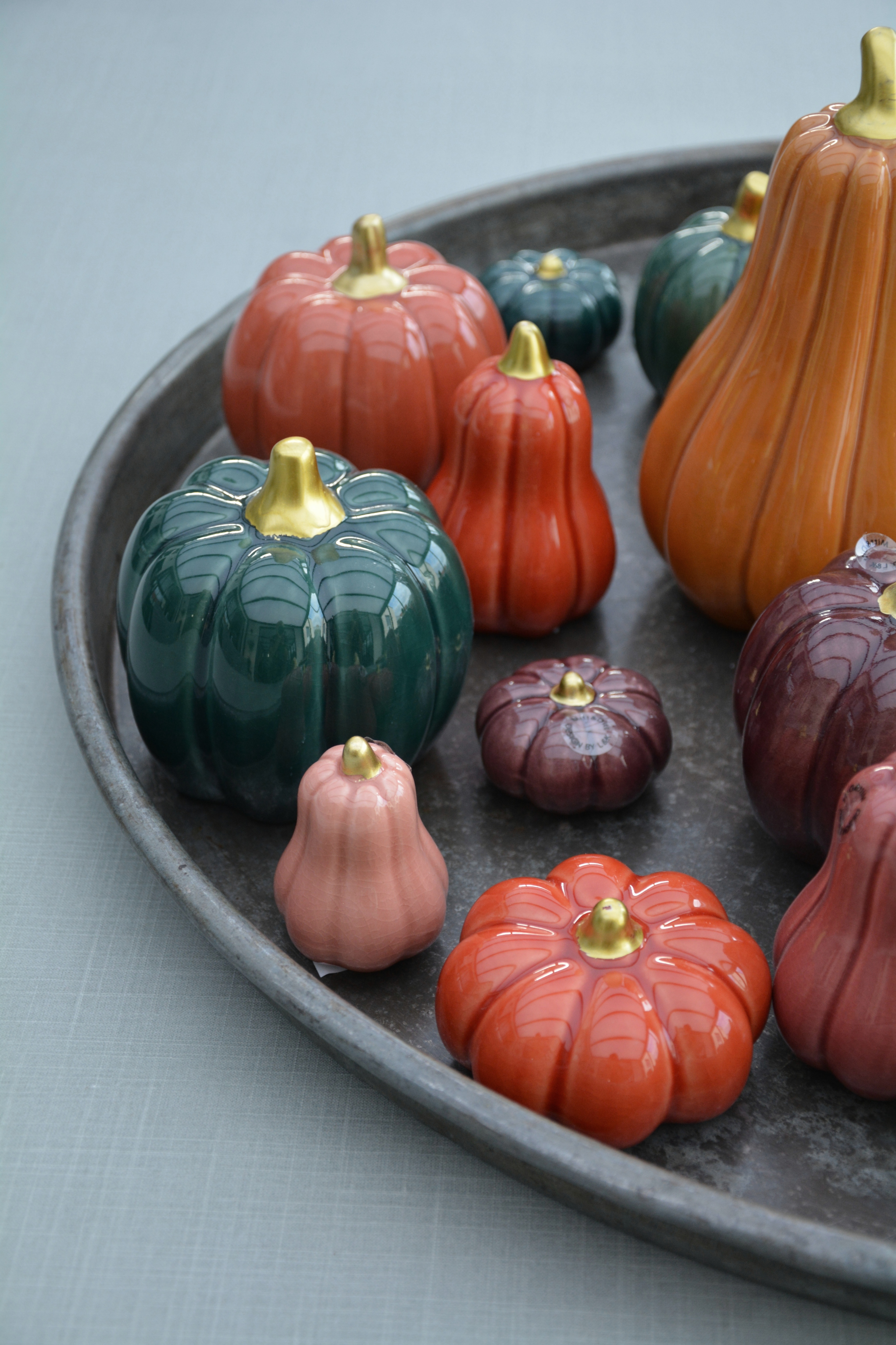 Pumpa orange mellan hög 9,2 cm keramik