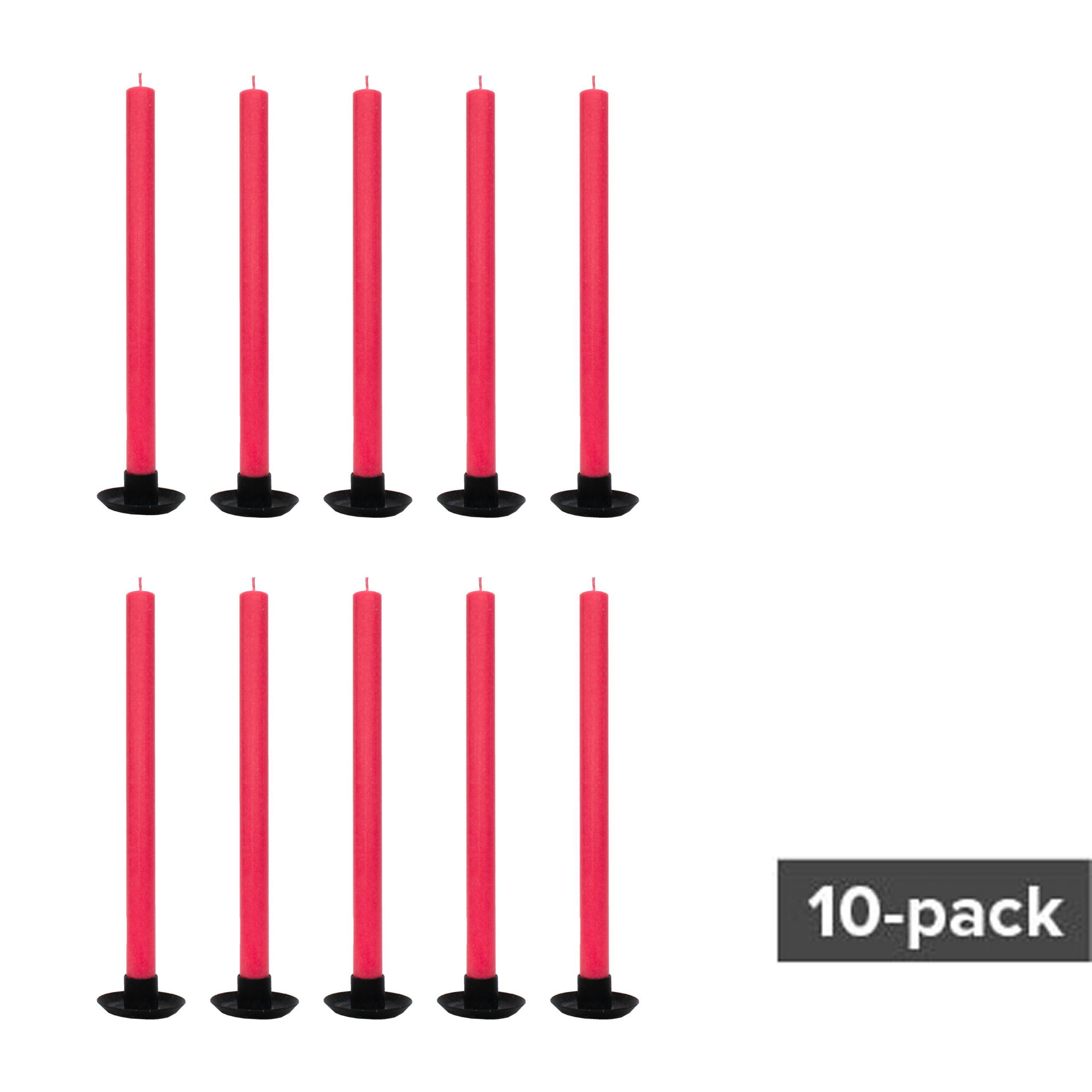 Victory candle 30 cm - Raspberry 10-pack