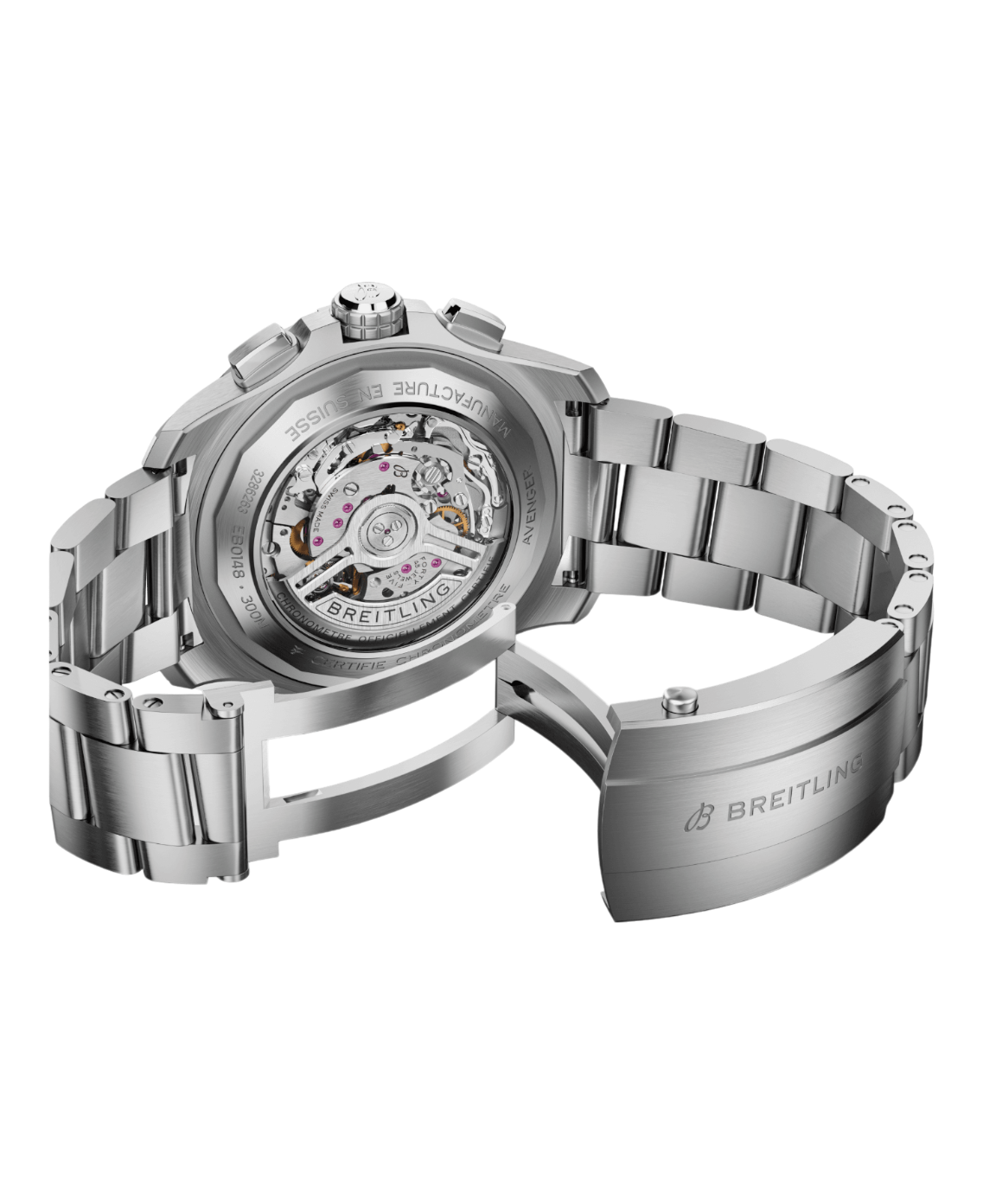 Breitling EB0148101B1E1 Avenger B01 Chronograph svart 46 baksida sida
