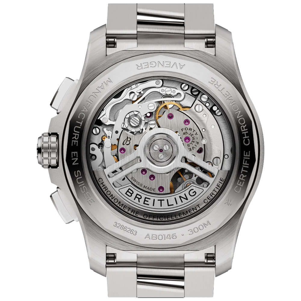 Breitling AB0146101C1A1 Avenger B01 Chronograph blå 42 baksida