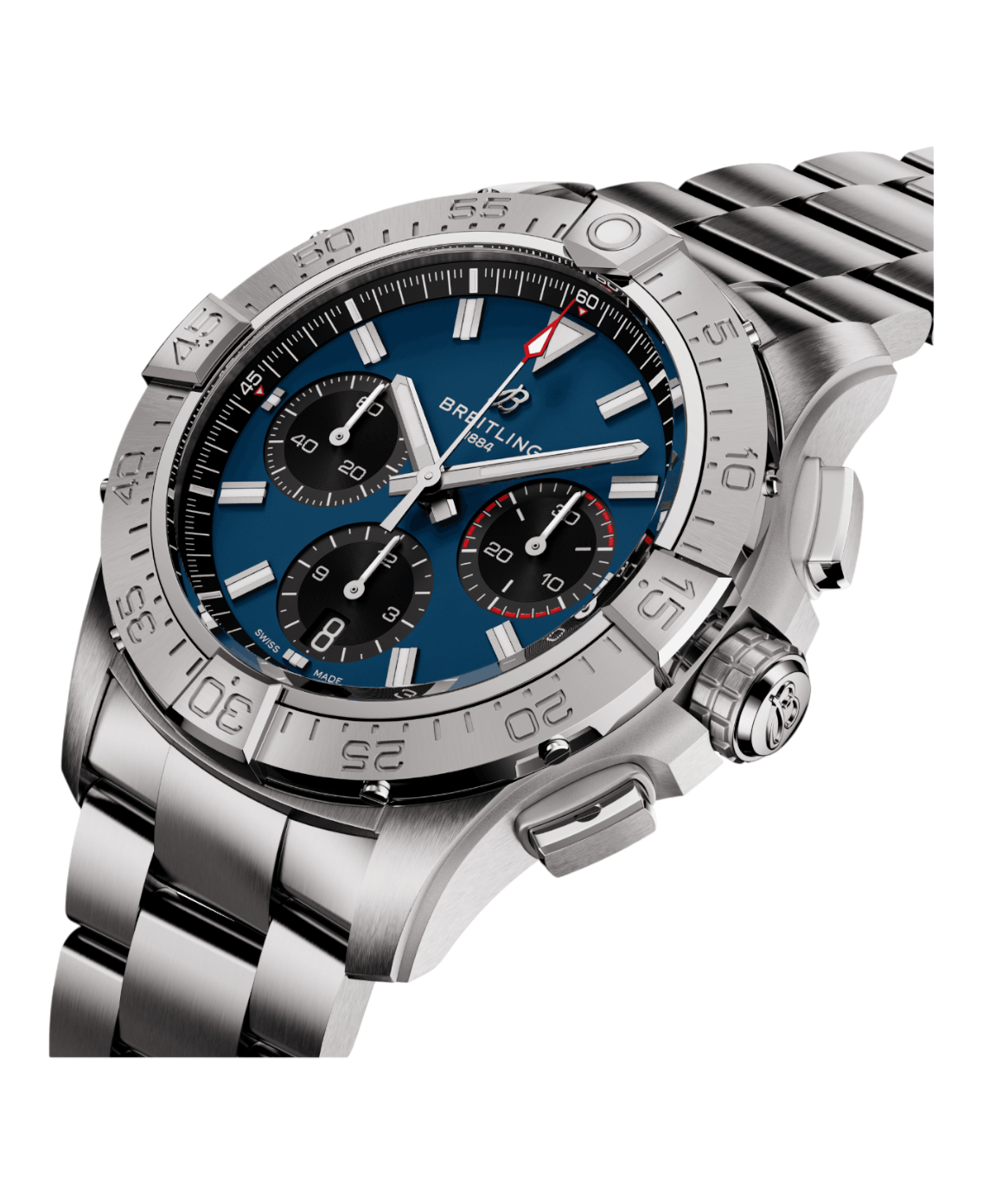 Breitling AB0146101C1A1 Avenger B01 Chronograph blå 42 profil