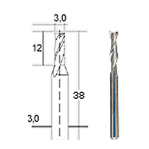 Proxxon HÅRDMETALLFRÄS VALSFORMAD. DIAM. 3 MM