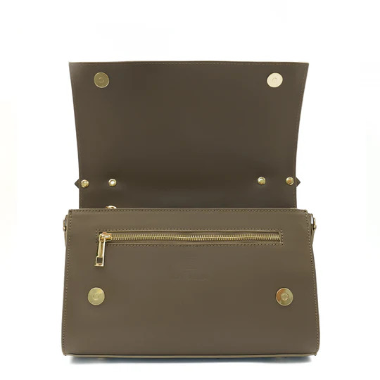 Latalia, Palermo Handväska i äkta läder, Taupe - 3
