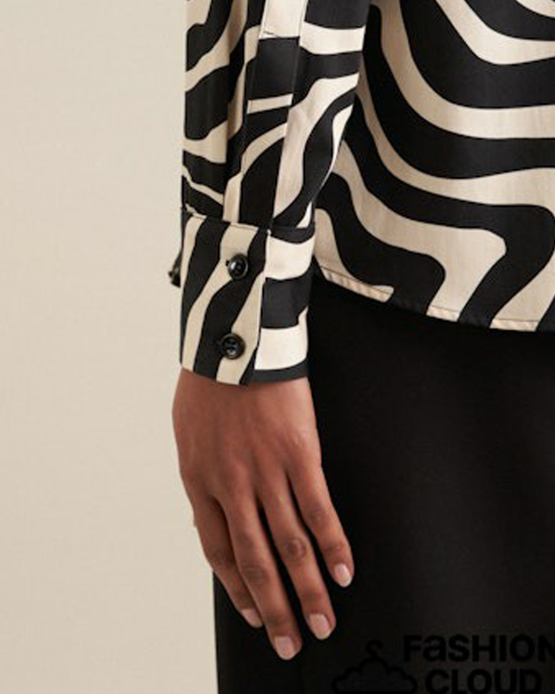 Blus zebra mönstrad svart och sand - 2