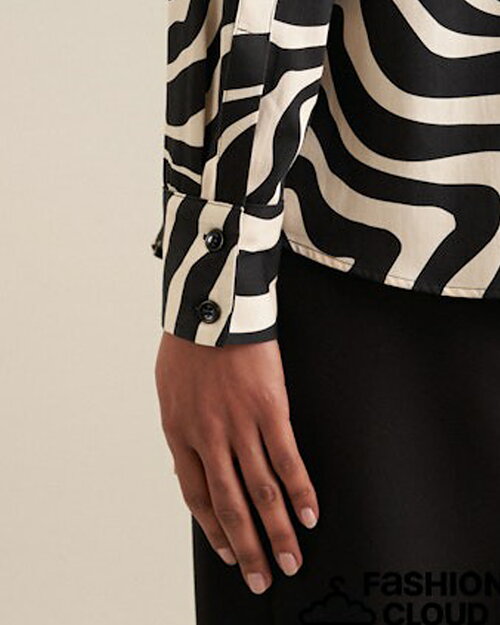 Blus zebra mönstrad svart och sand - 2
