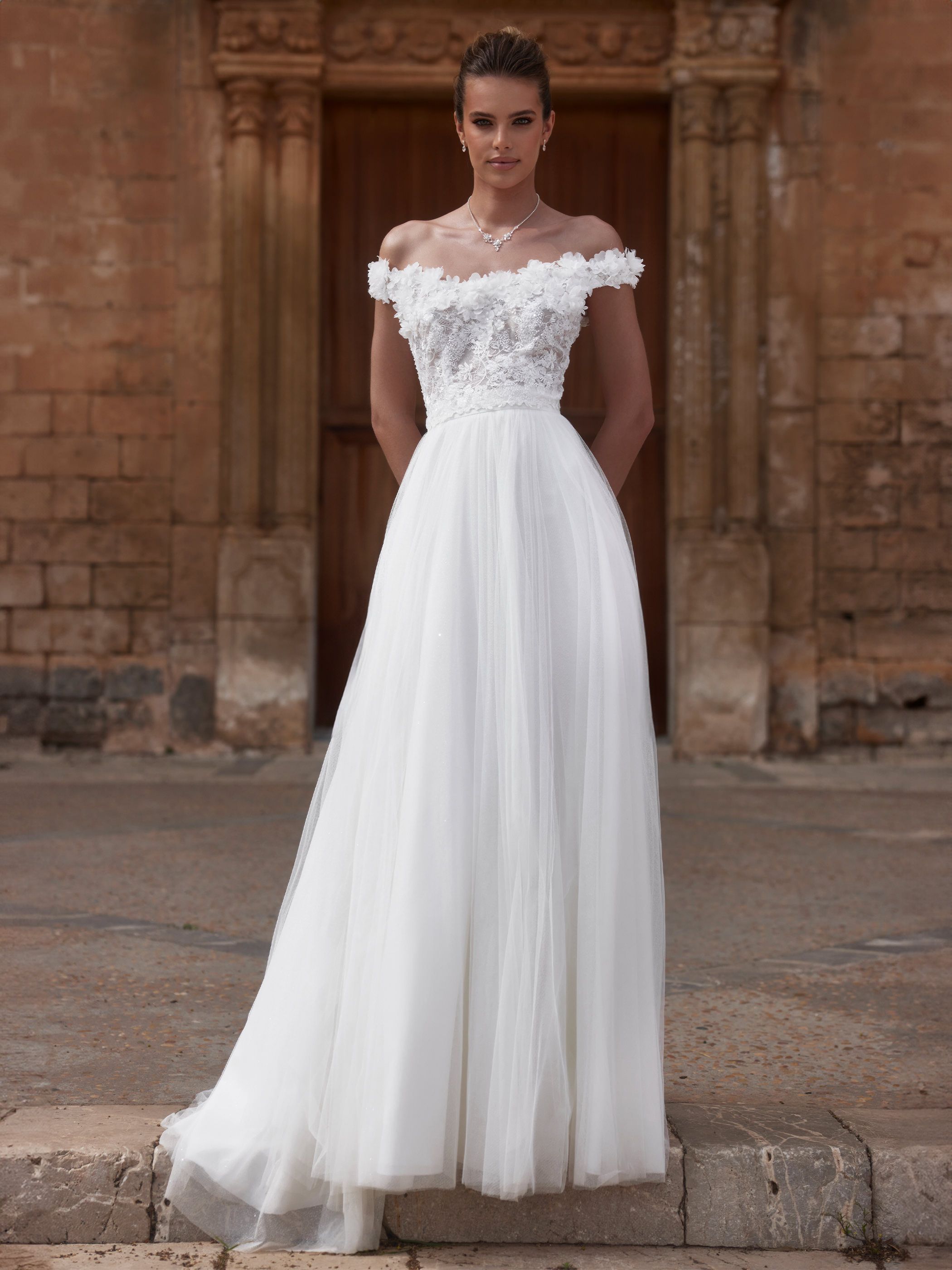 Offshoulder spets topp E486 - 3