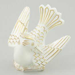 Gunnar Nylund (1940s) White Bird with Golden Decor 14/12 cm  [Sample Images]