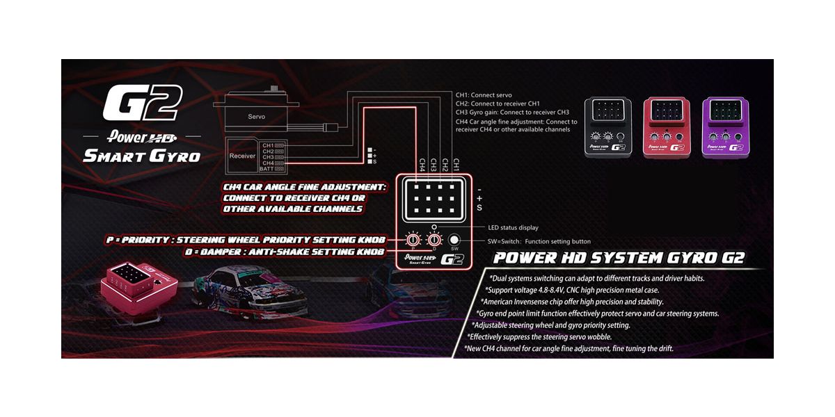 Power HD Gyro G2 drift Dual System 4CH - 5