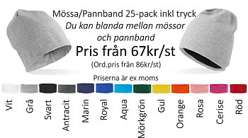Mössa/Pannband 25-pack inkl logga