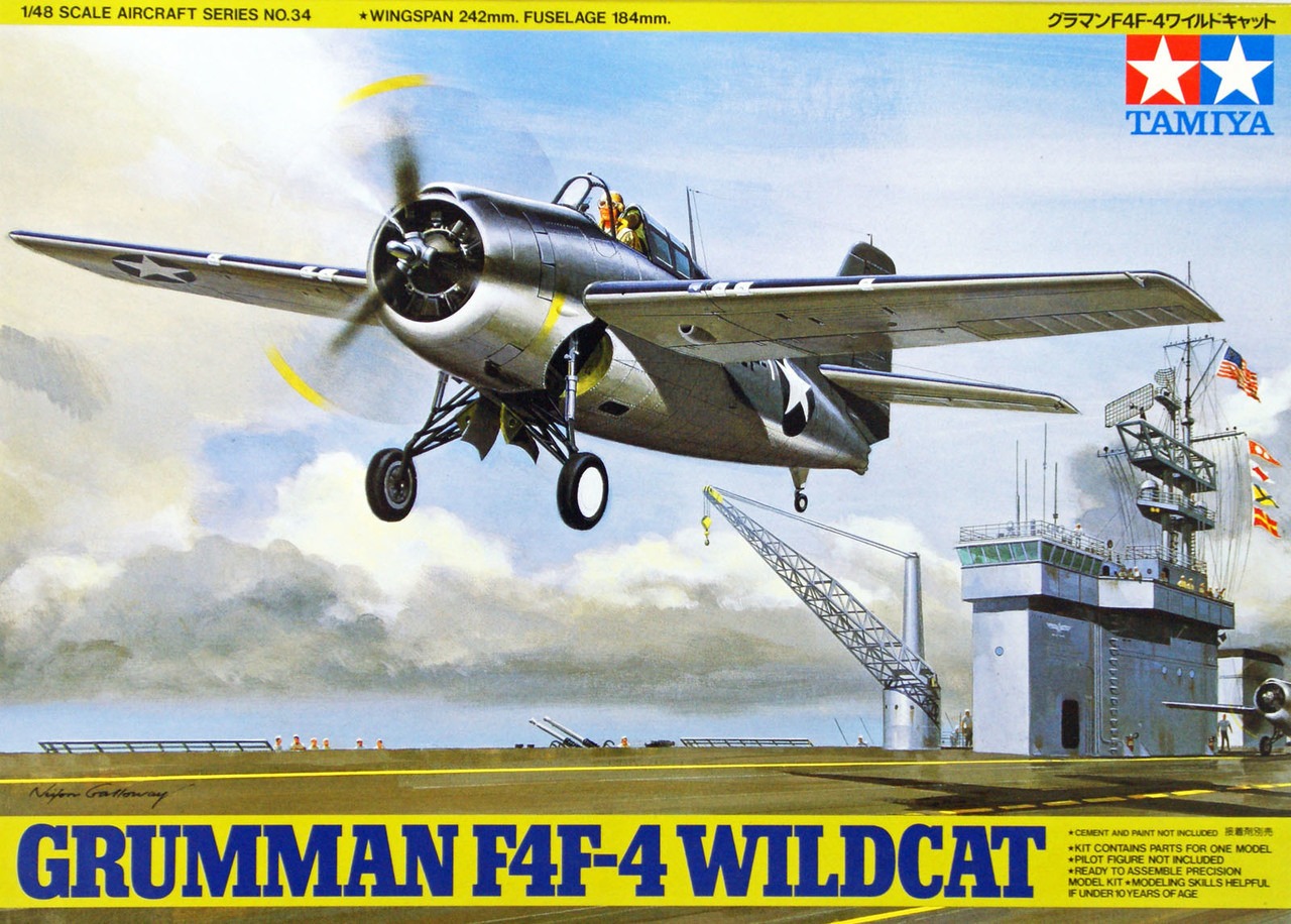 Tamiya modellset Grumman F4f-4 Wildcat, skala 1:48