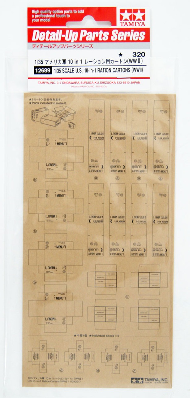 Tamiya Modell U.S. 10-in-1 Ration Cartons Skala 1:35