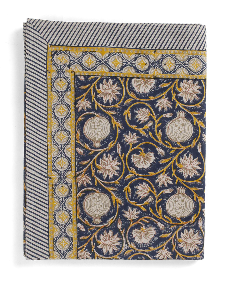 Bordsduk - Tangier Pomegranate - Dark Blue & Ochre