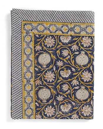 Bordsduk - Tangier Pomegranate - Dark Blue & Ochre