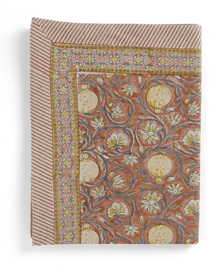 Bordsduk - Tangier Pomegranate - Rusty Red & Grey  - 2