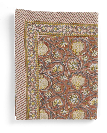Bordsduk - Tangier Pomegranate - Rusty Red & Grey 