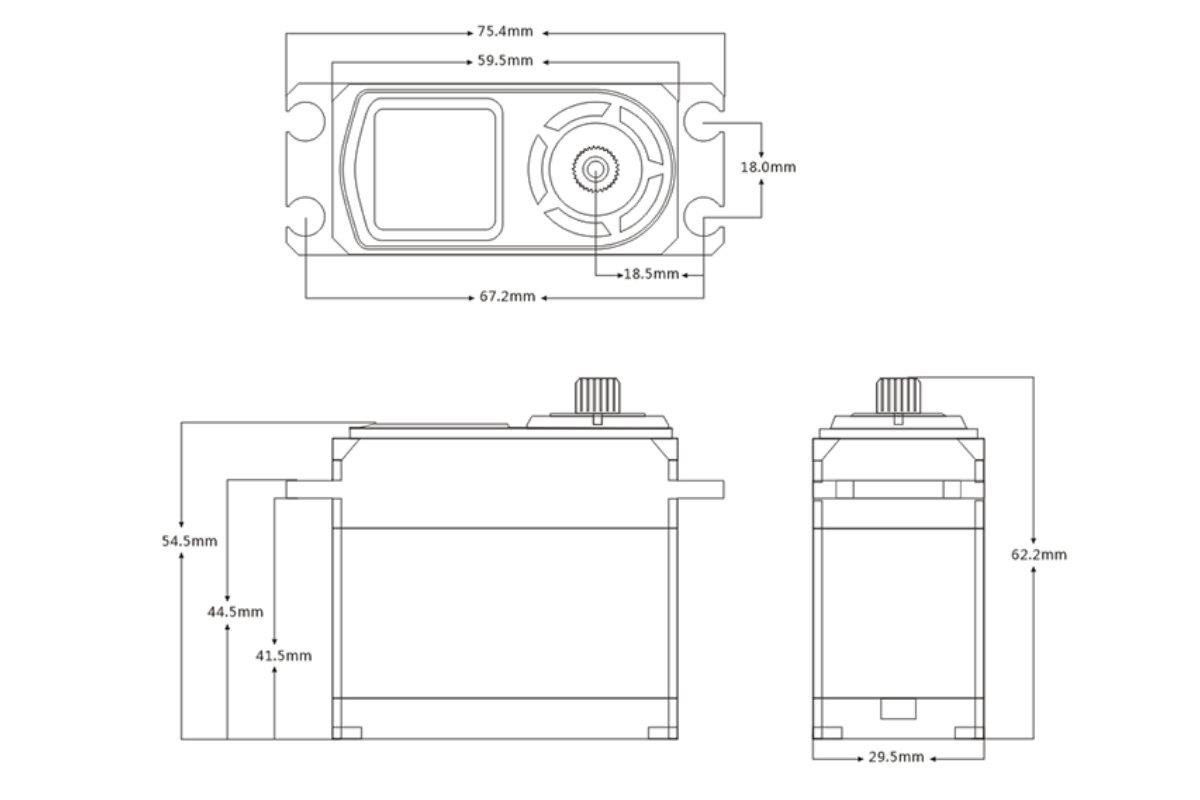 SRT DH85W All-metal High-torque Digital servo (85 kg-0,15s/60°) - 6