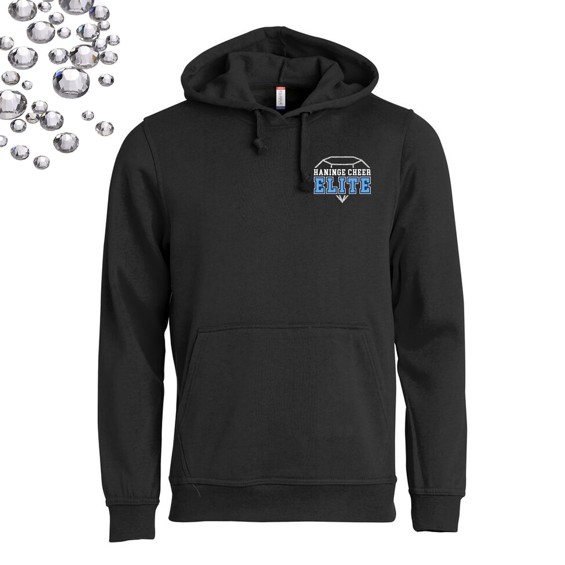College  Hoody, unisex | Rhinestones