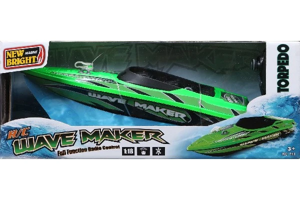New Bright Radiostyrd Wave Maker Boat, Grön