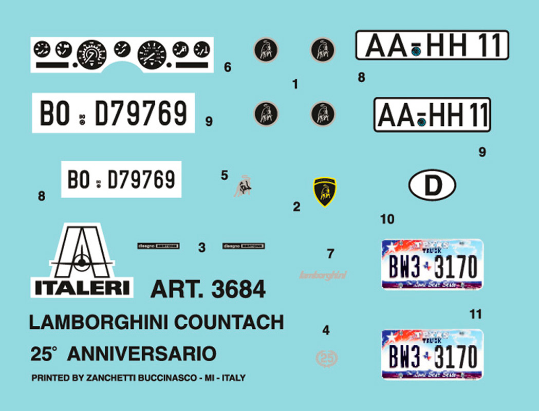 Italeri Modellbil Lamborghini Countach 25t, Skala 1:24 - 3