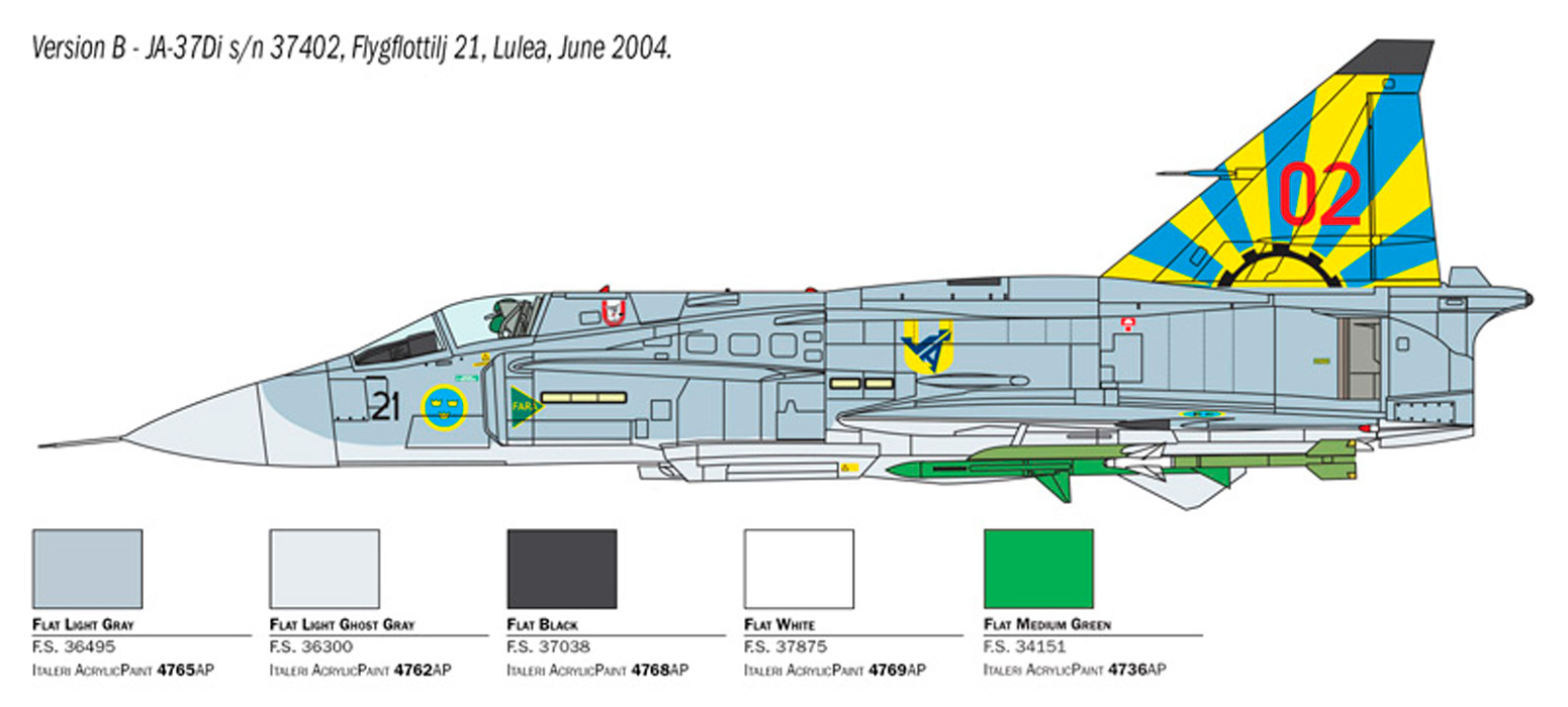 Italeri Modellflyg SAAB JA 37 Jaktviggen, Skala 1:48 - 4