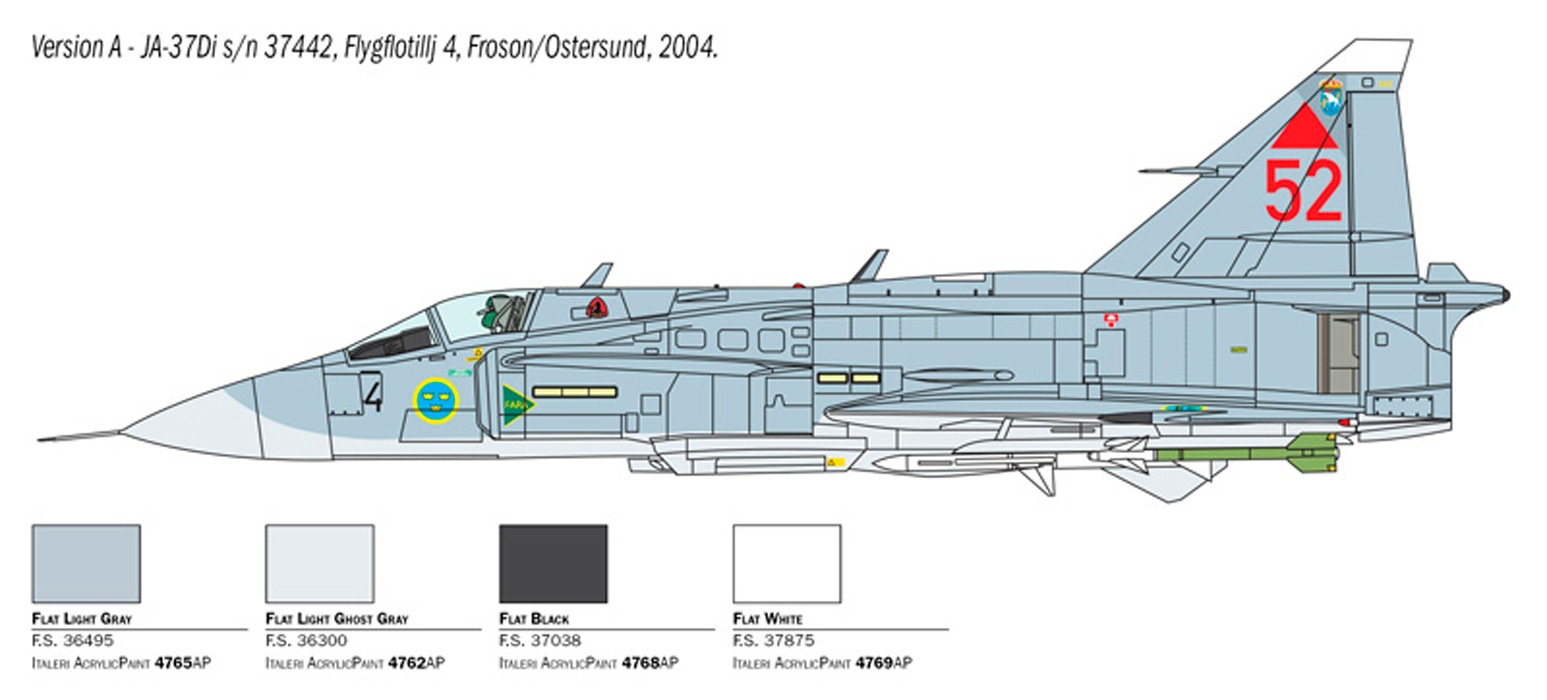 Italeri Modellflyg SAAB JA 37 Jaktviggen, Skala 1:48 - 5