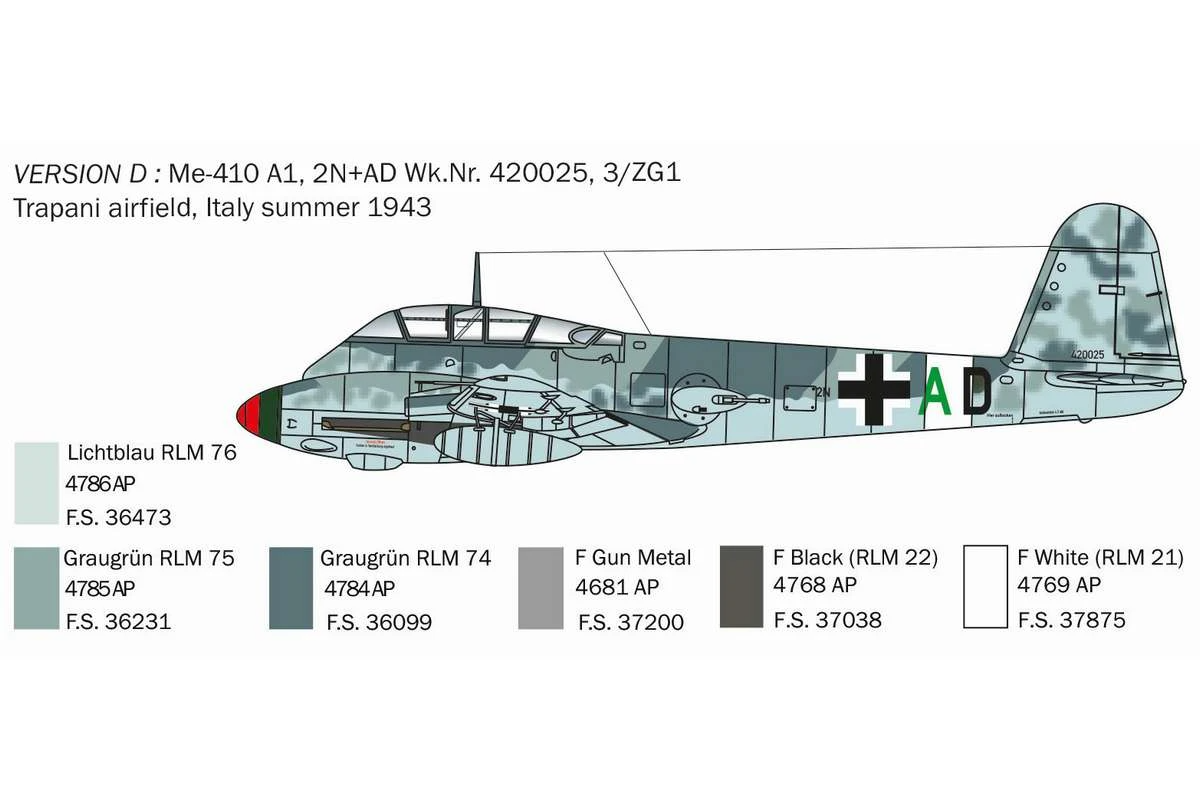 Italeri Modellflygplan Messerschmitt Me 410-A1 Hornisse - 2