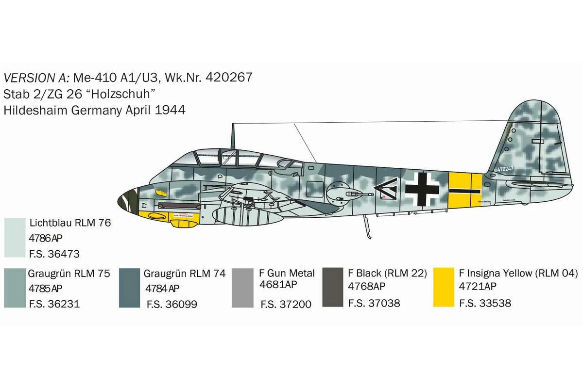 Italeri Modellflygplan Messerschmitt Me 410-A1 Hornisse - 6