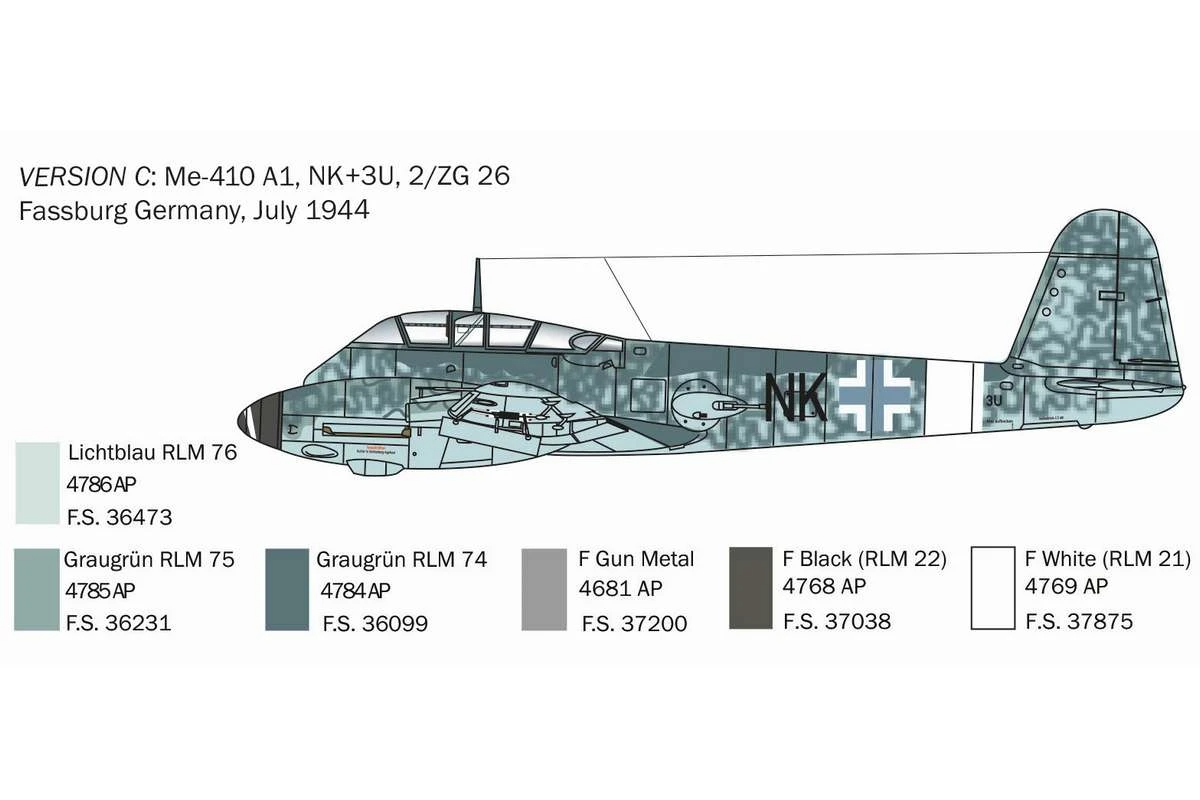 Italeri Modellflygplan Messerschmitt Me 410-A1 Hornisse - 4