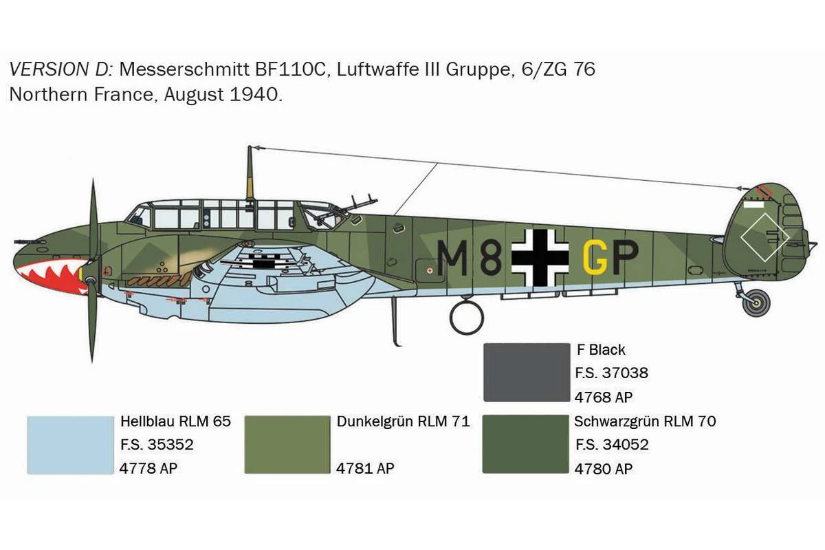 Italeri Modellflyg BF-110C Zerstörer - 4