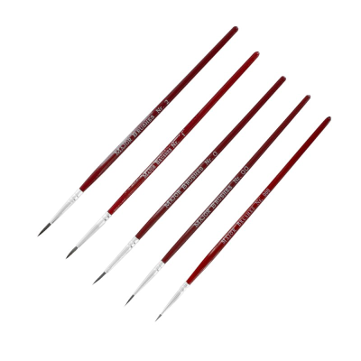 Set of 5 Sable brushes - 000,00,0,1,2