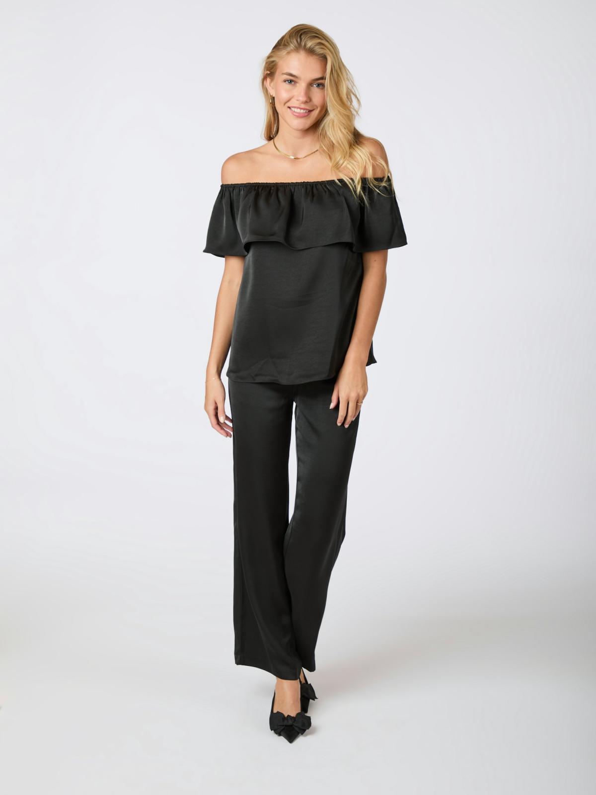 Neo Noir Kris Heavy Sateen Top, Black - 5