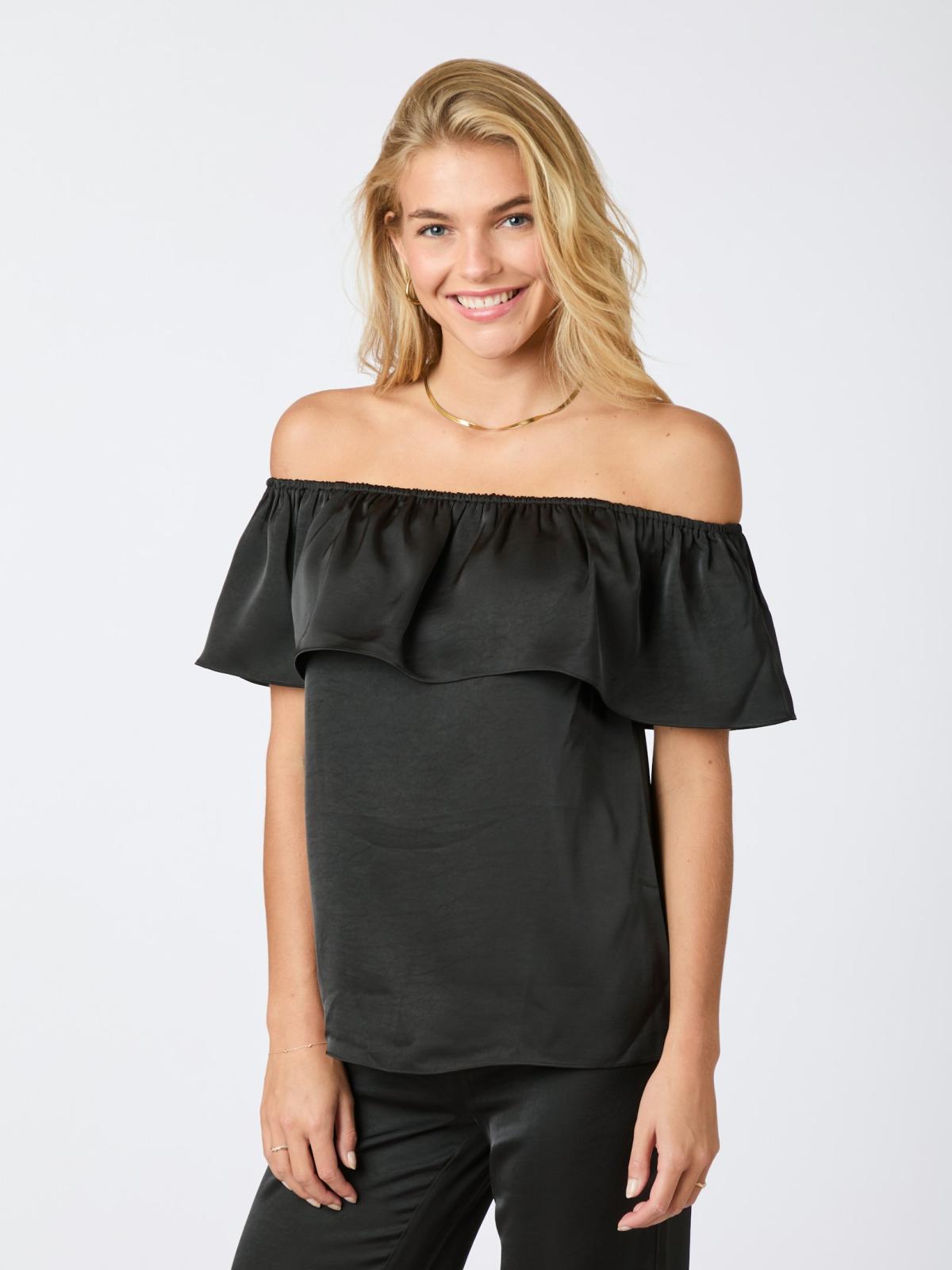 Neo Noir Kris Heavy Sateen Top, Black - 3