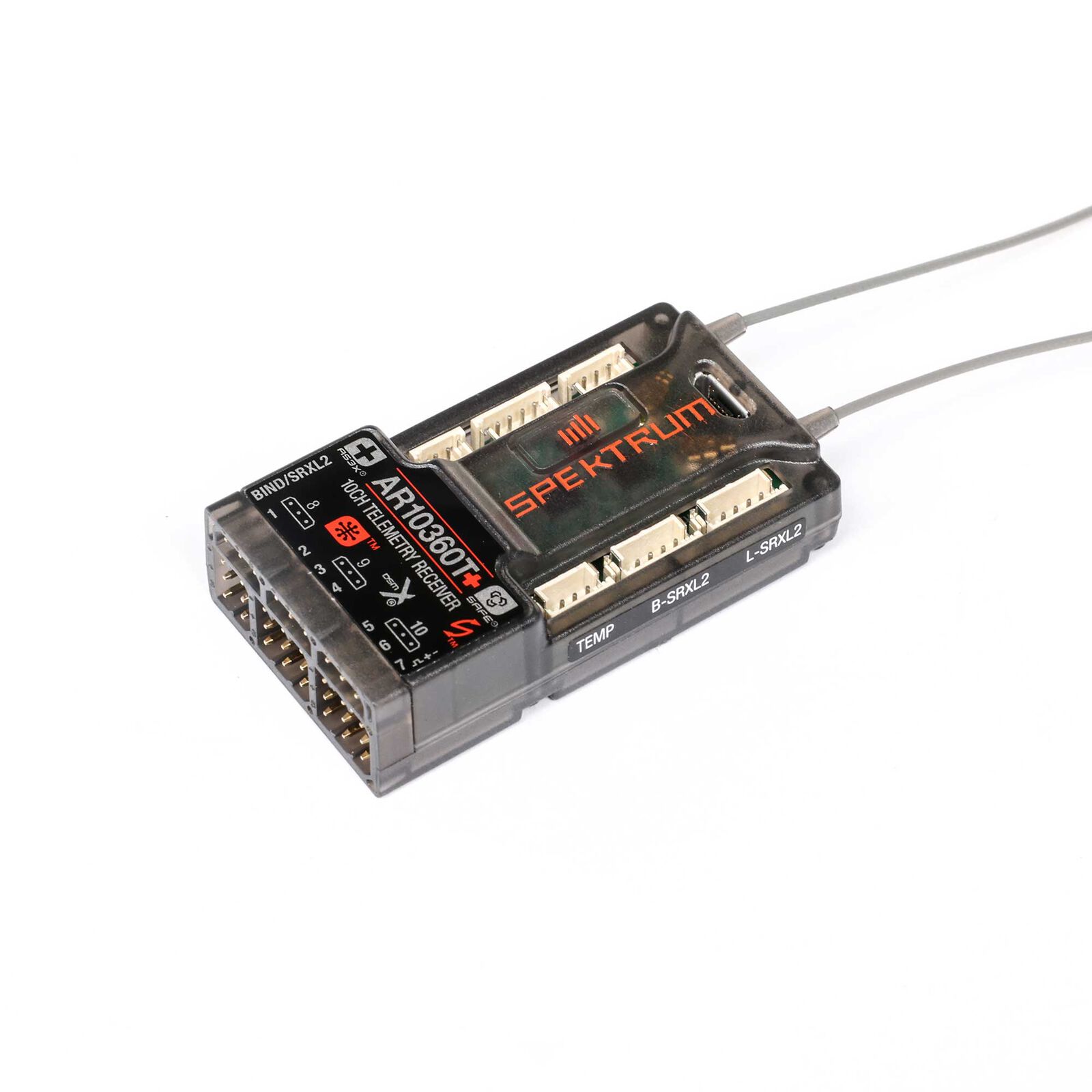 Spektrum AR10360T+ DSMX 10-Channel AS3X+ & SAFE Telemetry Receiver - 6