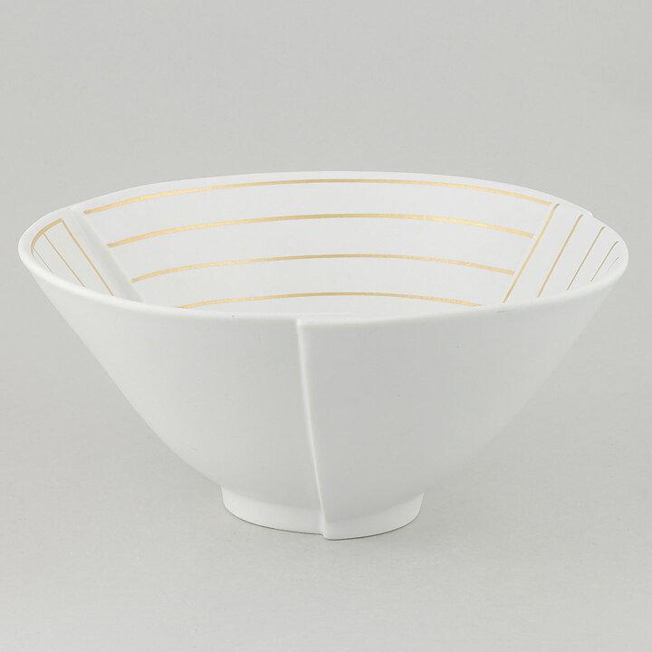 Wilhelm Kåge (Surrea 1940) White Split Bowl with Golden Decor 20 cm