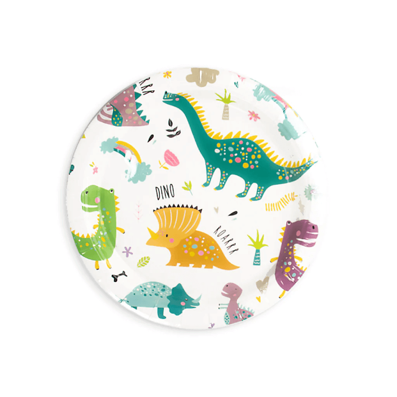 Papptallrikar Dinosaurier Mix färger