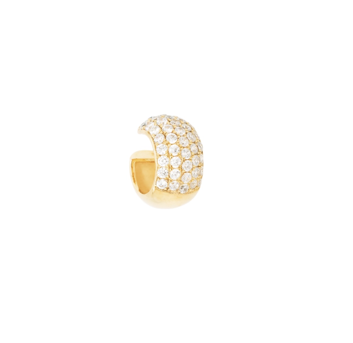 Wide Ear Cuff, Guld Vita  Stenar