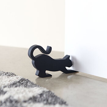 Balvi : Cat - Door stop & holder - Svart Dörrstopp med två funktioner i form av en katt