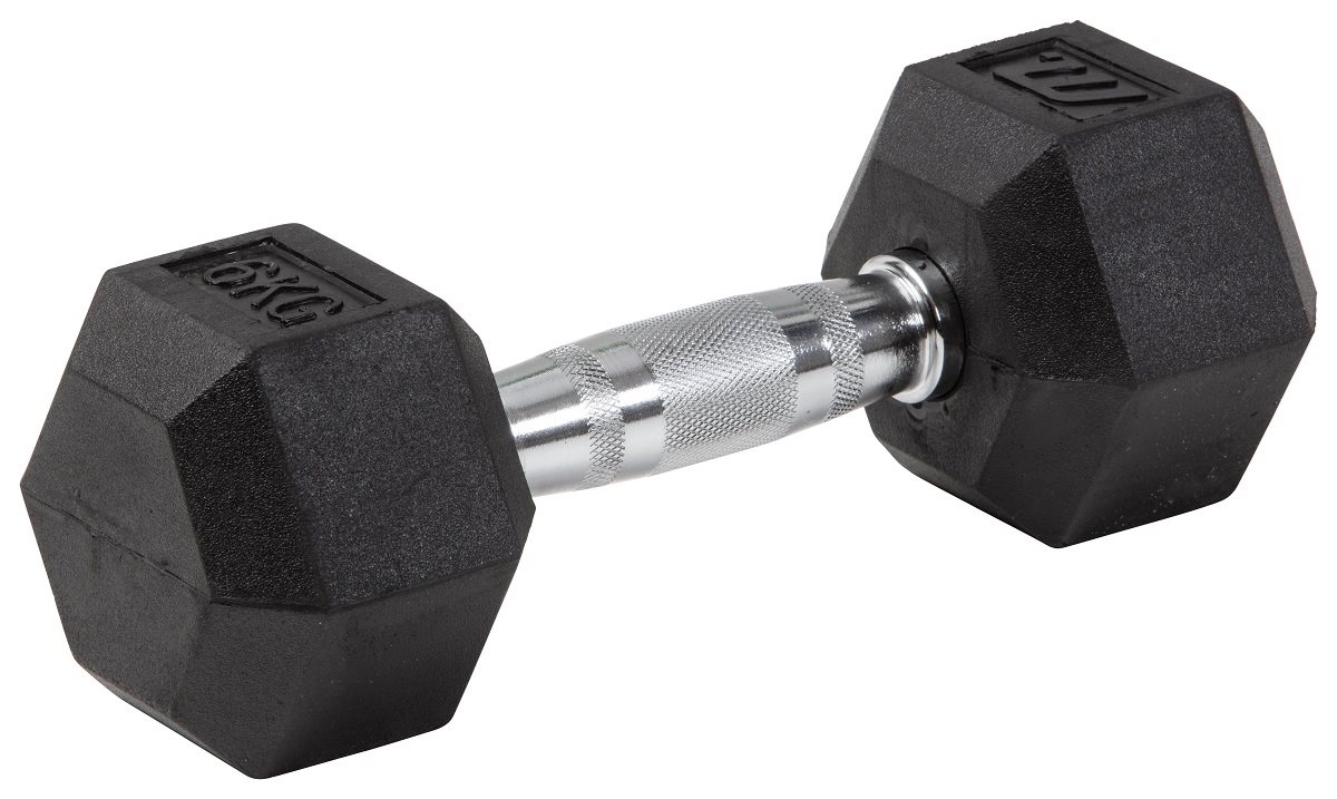 Hexhantel Gummi/Krom, 6 kg, Master