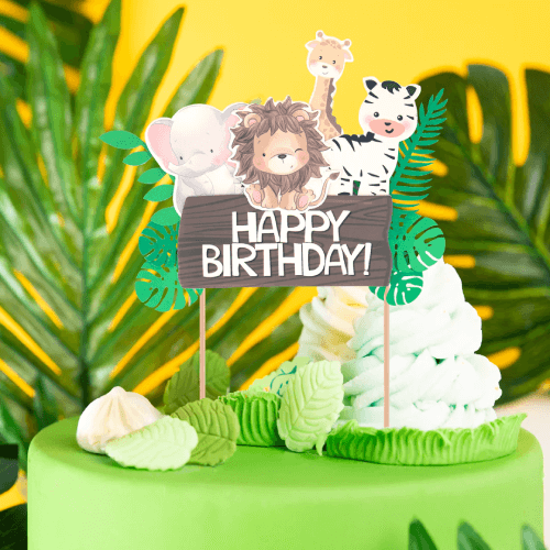 Cake topper Djur Happy Birthday - 2