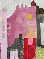 Såld! Collage "Paris, Morning in Paris" av Maria C Bernhardsson. Orginal utan ram.50x35cm.