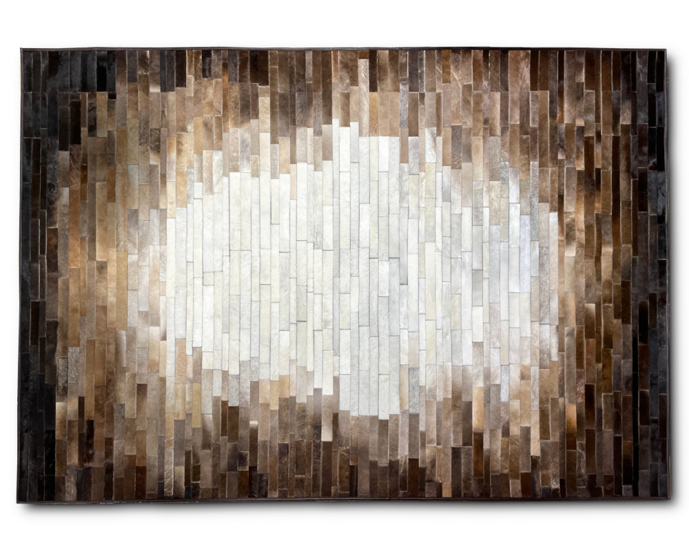 Patchwork Lädermatta i kohud 200 x 295 cm